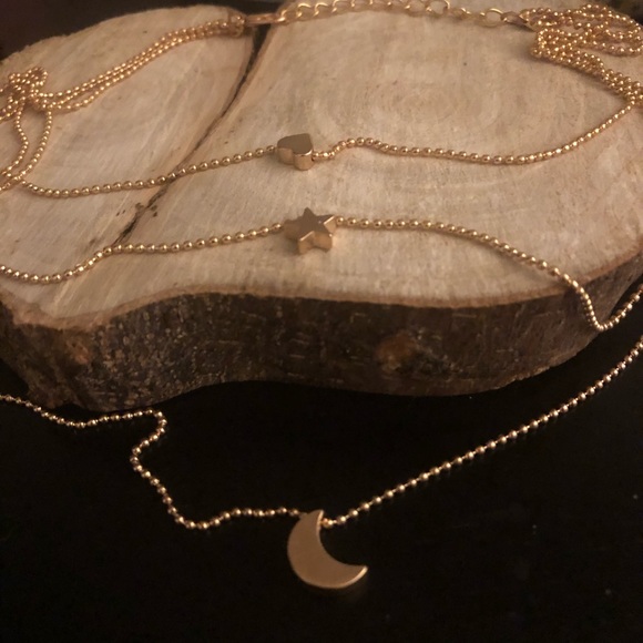 Handmade Brand New 3 In 1 Necklace Heart Star Moon - Picture 3 of 5